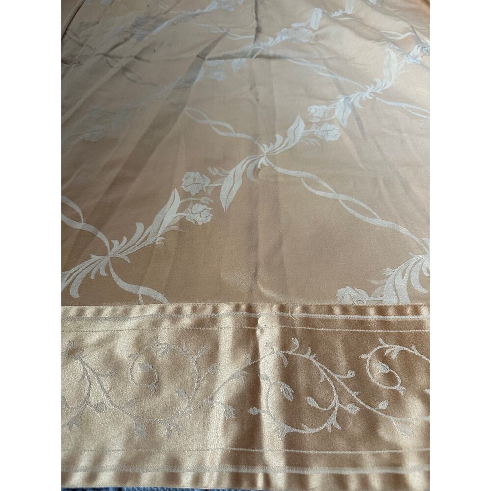 Tablecloth Jacquard 114x60” gold floral damask luxury